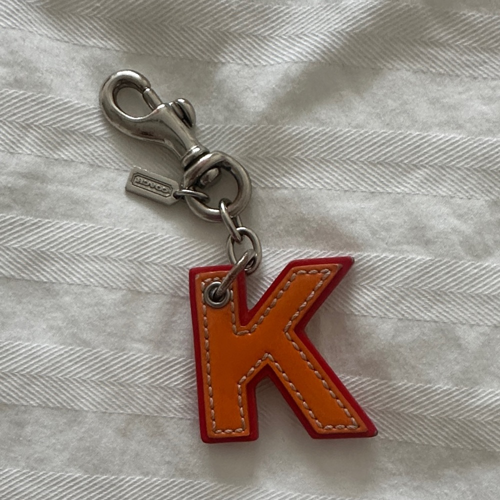 Coach K Orange and Red Keychain
